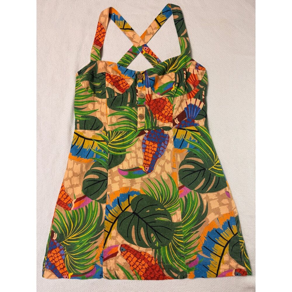 House of Harlow Tropical Print Sundress vacation summer monstera Havana nights